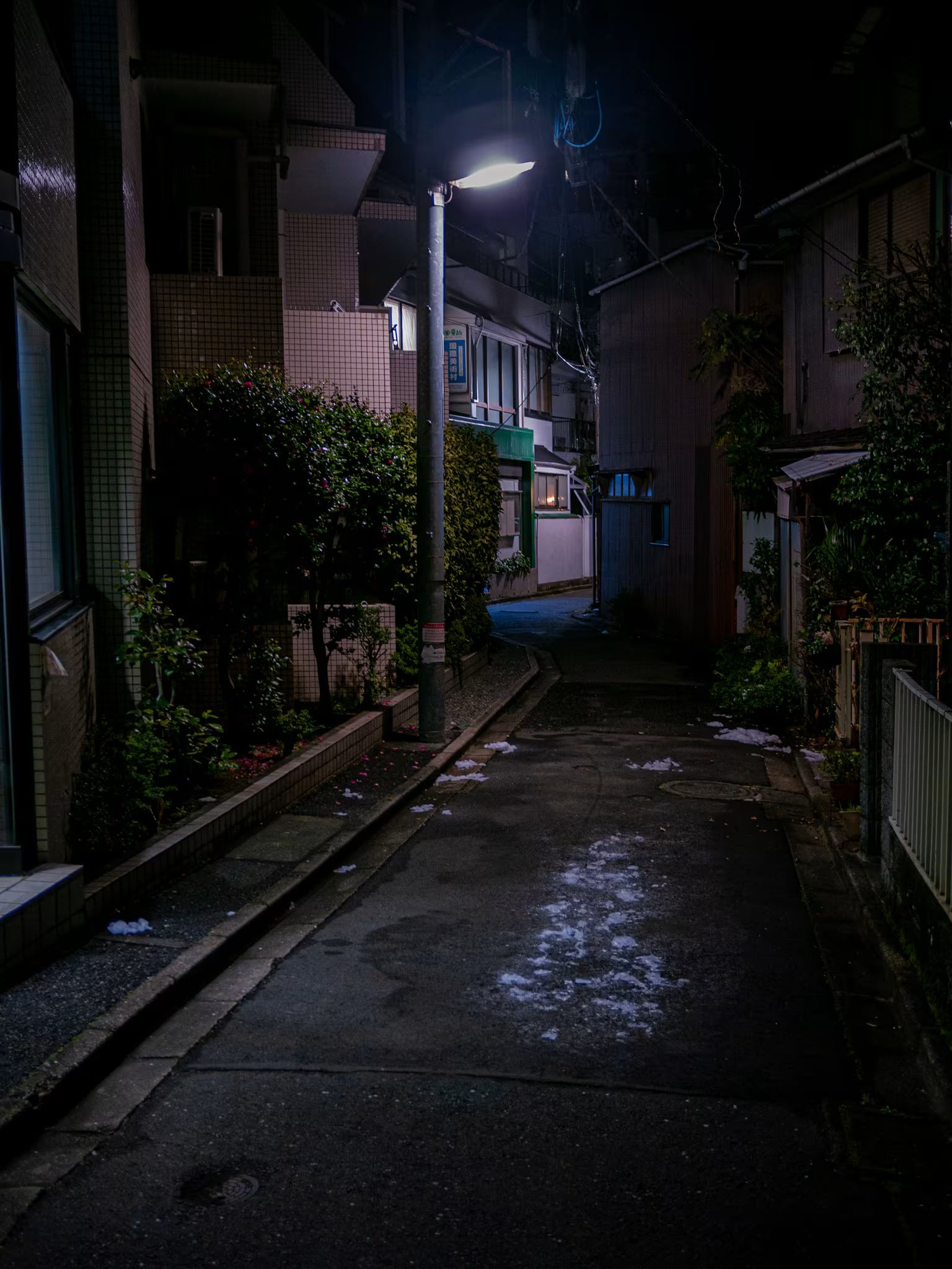 A small sidestreet in front of my apartment in Shinjuku, Tokyo, Japan. 東京都新宿区市谷加賀町